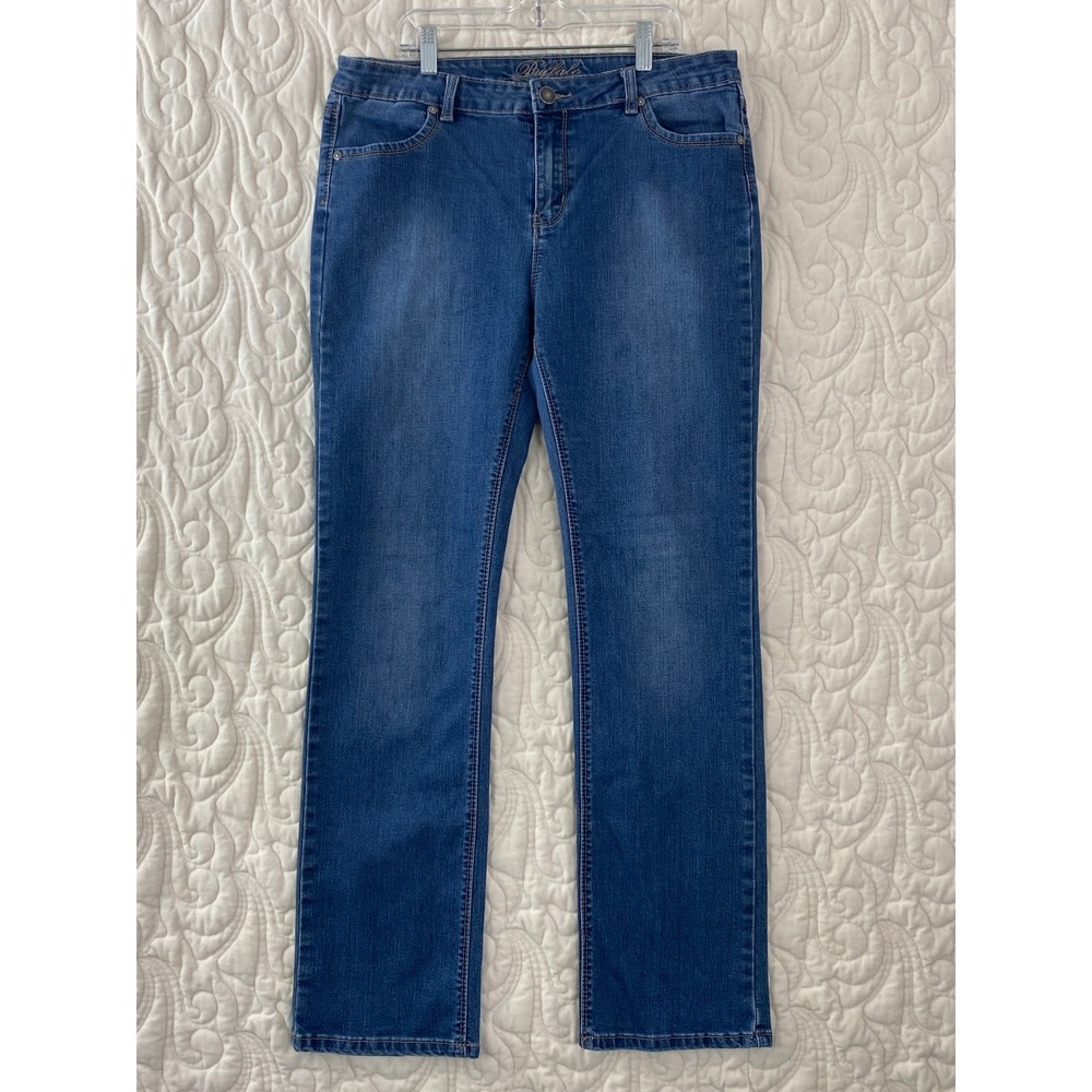 Buffalo Misha Straight Leg Jeans Womens 12x32 Blue Mid-Rise Stretch Denim